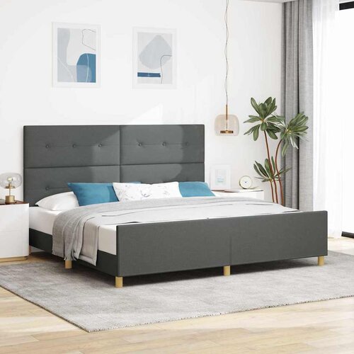  Krevetna konstrukcija Tamno siva 200 x 200 cm tkanina Cijene