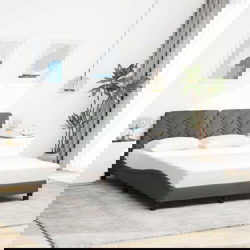 vidaXL Okvir za krevet bez madraca tamnosivi 140 x 190 cm od tkanine Cijene