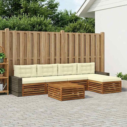  Set vanjskih sofa 6 kom. Prirodna i krem Poliester Cene