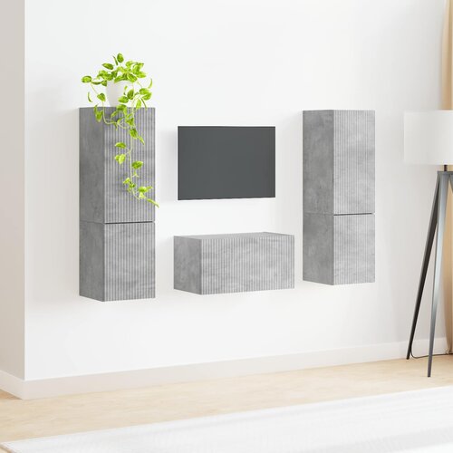  Set TV komoda 5 pcs Betonski sivi Konstruirano drvo Slike