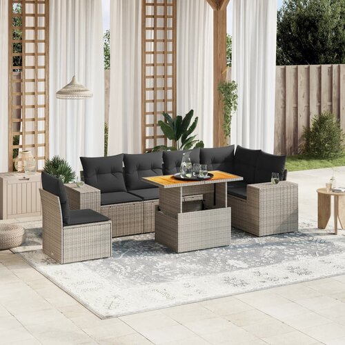 vidaXL 7-dijelni set vrtnih sofa sivi od poliratana Cijene