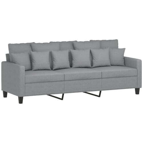  3-dijelni set sofa s jastucima svjetlosivi od tkanine Slike