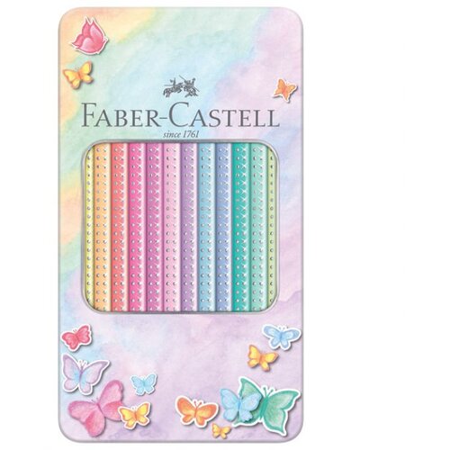  BOJE DRVENE 12BOJA METALNA KUTIJA SPARKLE PASTEL FABER-CASTELL 201910 Cene