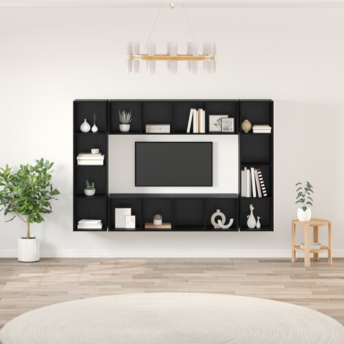 vidaXL Set TV komoda 4 pcs Crna 37 x 37 x 142.5 cm Konstruirano drvo Cijene