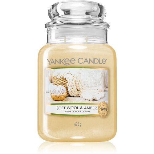 Yankee Candle Soft Wool & Amber dišeča svečka 623 g unisex Cene