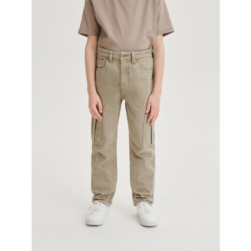Reserved - Hlače classic denim regular - Bež Cene