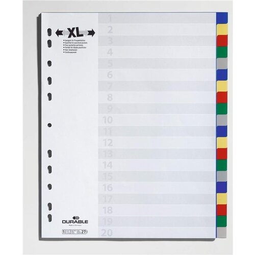 Durable Ločilni listi 1/20, barvni, &scaron;ir&scaron;i, (20382486) Cene