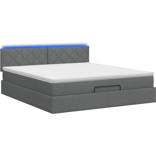  Krevet od pjene s madracem i LED-om Tamnosiva 160 x 200 cm Slike