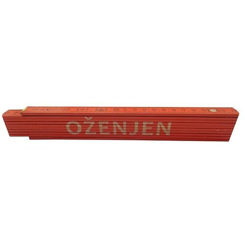  Zidarski metar (Duljina: 2 m, Natpis: Oženjen, Boja: Crvene boje) Slike