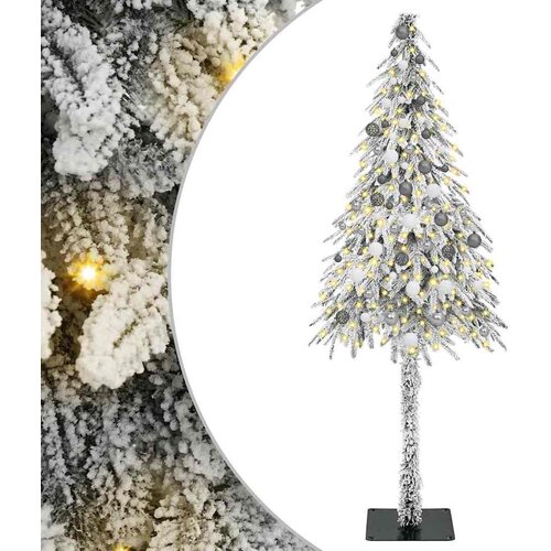  Božićno drvce s 300 LED svjetlima Bijelo 210 cm PE i čelik Slike