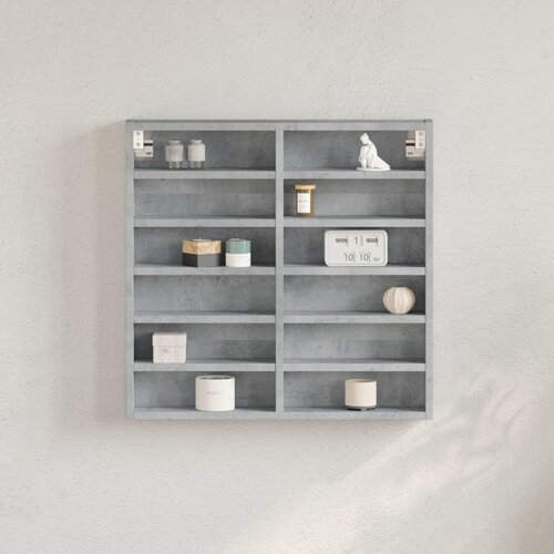  Vitrina siva boja betona 60x8,5x58 cm konstruirano drvo Cijene