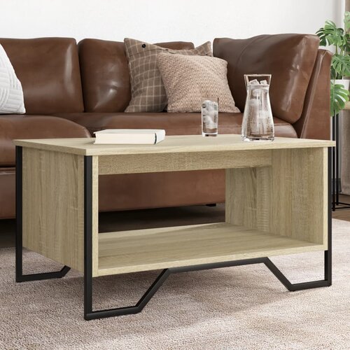 vidaXL Klubska mizica sonoma hrast 75x51x40 cm inženirski les Cene