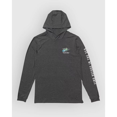 Salty Crew Surface Hood Sunshirt Longsleeve Lycra charcoal heather Cene