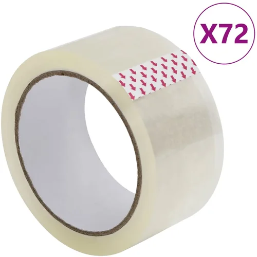 vidaXL Traka za pakiranje 72 kom prozirna 48 mm x 66 m