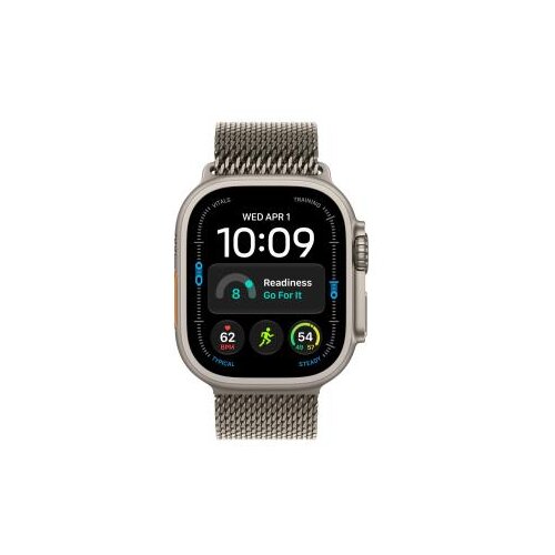 Apple watch ultra 4 gps + cellular 49mm natural titanium case with natural titanium milanese loop &amp;ndash; s (MJA84SE/A) Slike