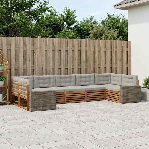  Set vanjskih sofa 7 kom. Prirodna i svjetlosiva Cene