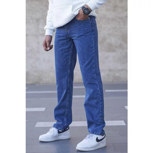 Madmext Blue Straight Fit Men's Jeans 6312