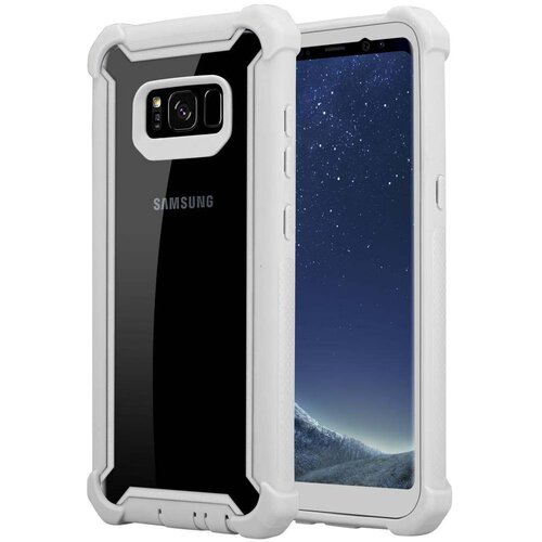 Cadorabo Ohi&amp;scaron;je, združljiv s Samsungom v brezi sivi barvi-za&amp;scaron;čitni pokrov 2-in-1 s silikonskim robom TPU in akrilnim steklom, (20566858) Slike