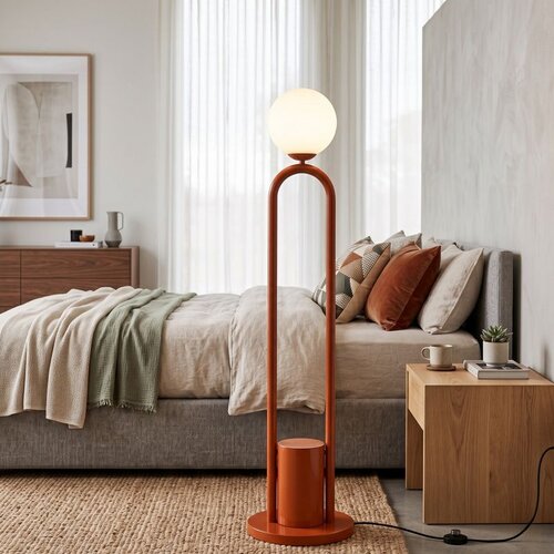 Opviq podna lampa Loop-20453-B, 1 &amp;times; E27, braon Slike