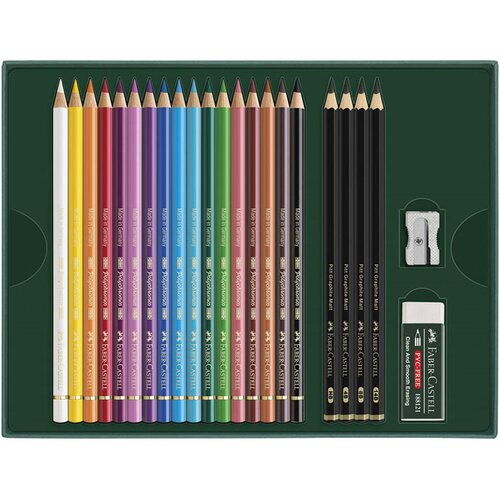 Faber-Castell Barvice Polychromos & Pitt, 21 kosov + radirka in svinčniki Cene