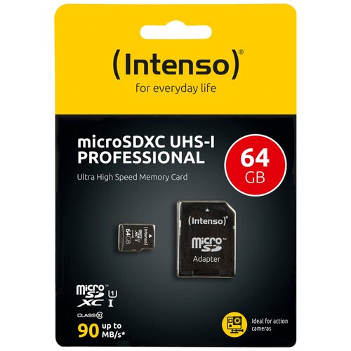 Intenso Micro SDHC/SDXC kartica 64GB Class 10, UHS-I +adapter, Pro - MicroSD 64GB Class10 UHS-I Pro Cene