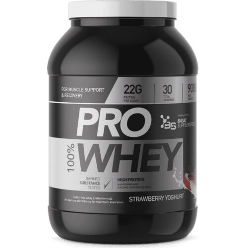 Basic Supplements Pro Whey, Ukus Jagoda, 908g Slike