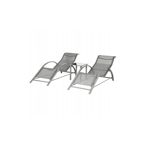Modern Home Set od 2 ležaljke za baštu sa stolom Gray Cene