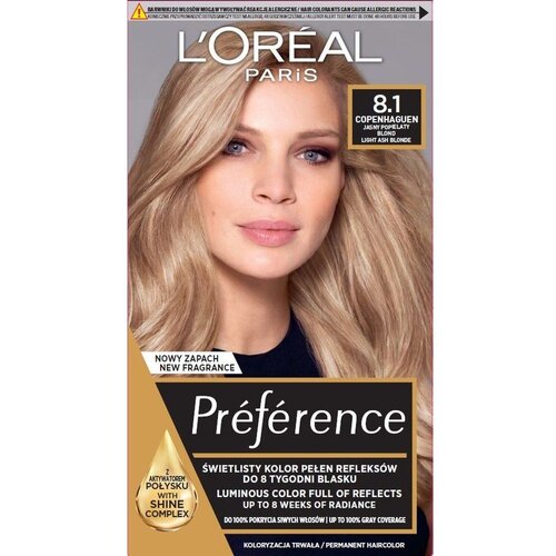 L´Oréal Paris Préférence Cool Blondes barva za lase odtenek 8.1 COPENHAGEN 1 kos Cene