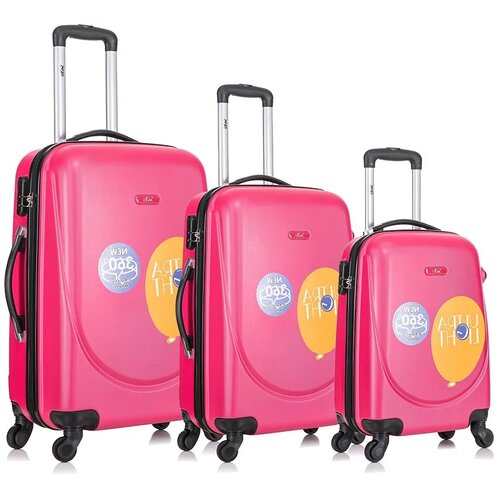 Empire monaco, kofer, set 3 komada, ABS, pink Slike