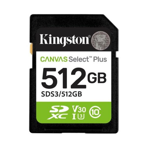 Kingston Canvas Select Plus SD 512GB Class10 UHS-I U3 V30 SDS3/512GB spominska kartica Slike