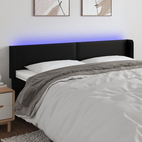 vidaXL LED uzglavlje crno 183x16x78/88 cm od umjetne kože Cijene