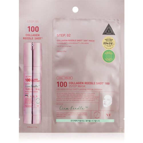 VT COSMETICS Collagen Reedle Shot 100 2 Step Mask maska za lifting i učvr&scaron;ćivanje za dvofaznu njegu lica 26.5 g Cijene