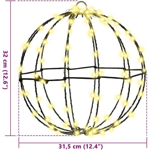 VidaXL Lopta s 96 LED svjetlima Topla bijela 30 cm Metal Slike