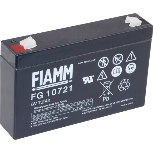 FIAMM PB-6-7,2 FG10721 svinčeni akumulator 6 V 7.2 Ah svinčevo-koprenast (&amp;Scaron;xVxG) 150 x 100 x 34mm plo&amp;scaron;čati vtič 4,8mm brez vzdrževanja, nizko samopraz, (20439188) Slike