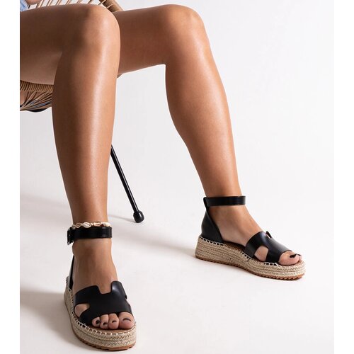 Gemre Black wedge sandals Laurencia Cene