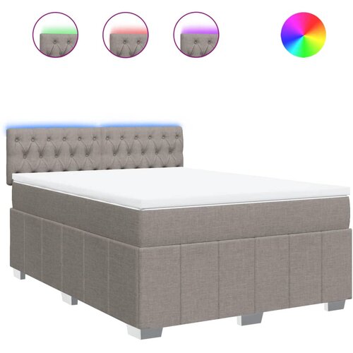 Maison Chic Box spring postelja - Vzmetna postelja z vzmetnico taupe 140x190 cm blago SL5460, (21887544) Cene