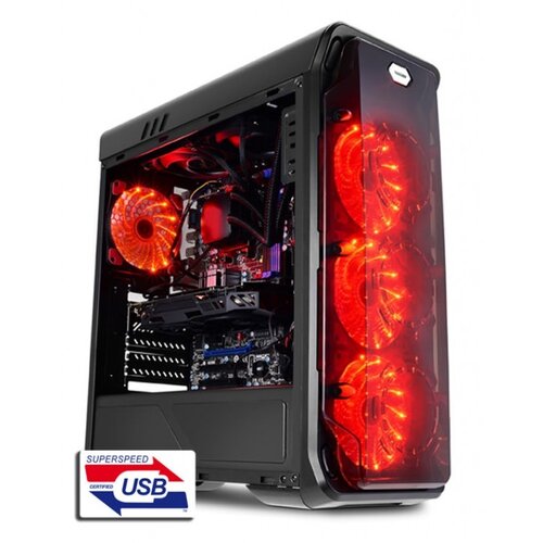 LC Power TOWER Gaming 988B-ON Red Typhoon Black kućište Cene