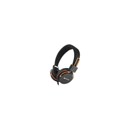 Canyon headphones, detachable cable with microphone, foldable, black, cable length 1.2m, 0.118kg, Black