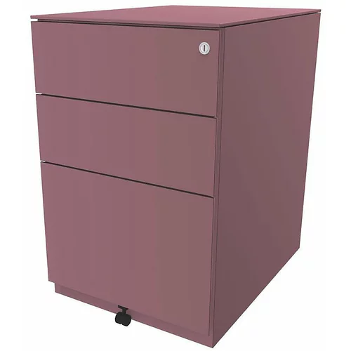 BISLEY Pomični predalnik Note™, 2 univerzalna predala, 1 predal za obešalne mape, VxŠxG 652 x 420 x 565 mm, z dodatno ploščo, roza