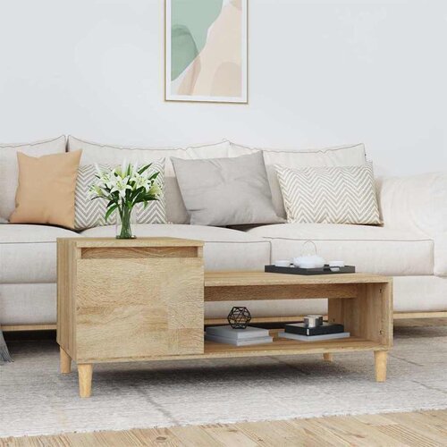  Stolić za kavu boja hrasta 100 x 50 x 45 cm konstruirano drvo Smeđa Slike