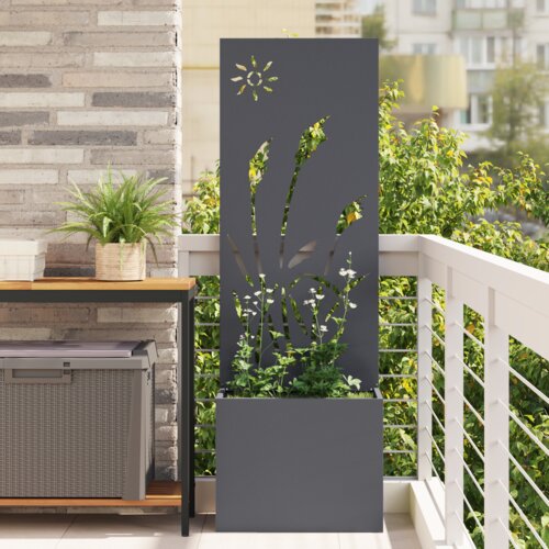 vidaXL Vrtni Sadič s Dekorativnom Pločom Antracit 50 x 140 cm Cijene