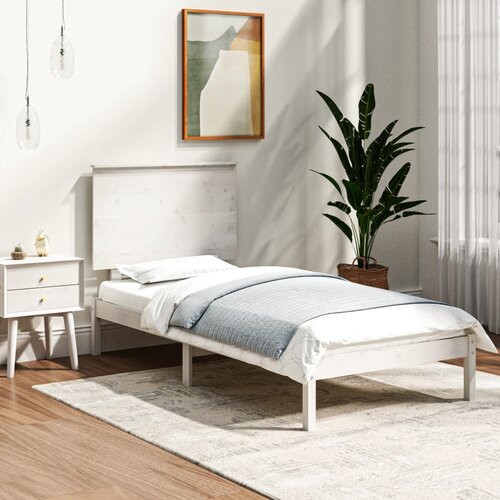  The Living Store Posteljni okvir bel iz trdnega lesa 90x190 cm - Posteljni Okvir, (21501128) Slike