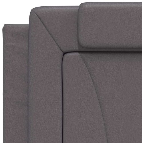  Okvir kreveta s LED svjetlima sivi 100 x 200 cm od umjetne kože Slike
