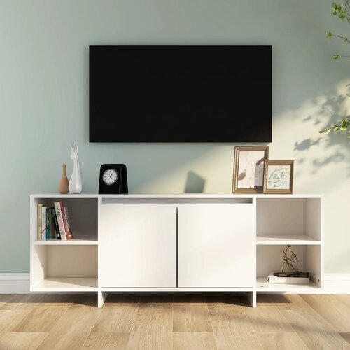 VidaXL TV omarica bela 130x35x50 cm iverna plo&amp;scaron;ča Slike