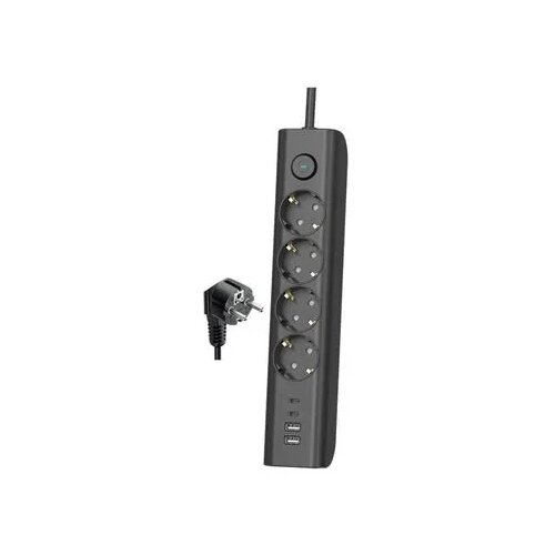 Elco Produžni kabl sa prekidačem 4 utičnice/2 USB-A/2 USB-C 2m Crni 3680W Slike
