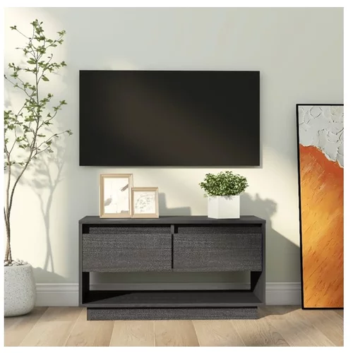  TV omarica siva 74x34x40 cm trdna borovina