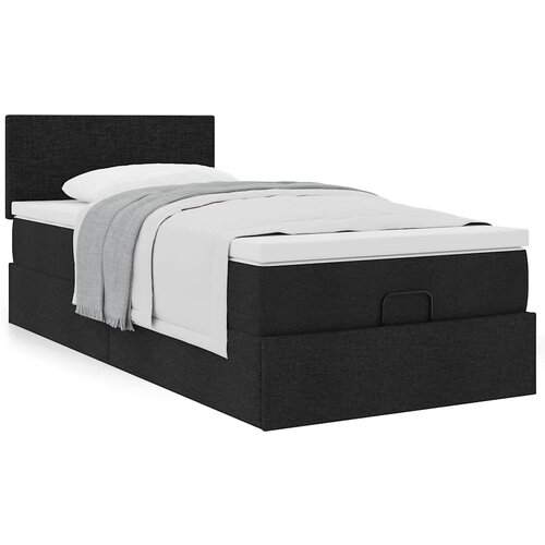 vidaXL Otomanski okvir kreveta s madraca crni 100x200cm tkanine Cene