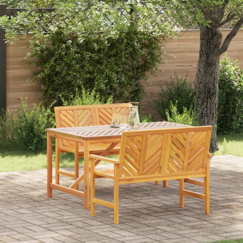  Komplet za jedilnico v vrtu 3 pcs Rjava 150 x 90 x 74 cm, (5000045122) Cene