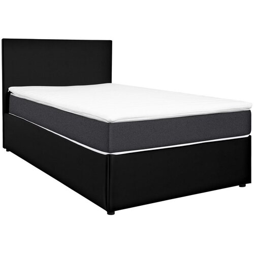 CARRYHOME POSTELJA Z VZMETNICO 140 cm x 200 cm , tekstil, leseni material antracit, črna Cene