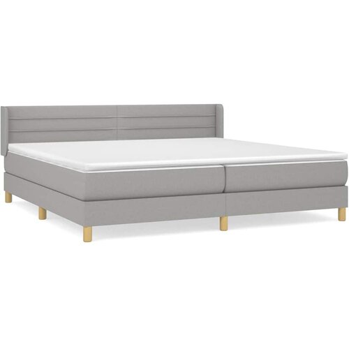  Krevet s oprugama i madracem svjetlosivi 200 x 200cm od tkanine Slike